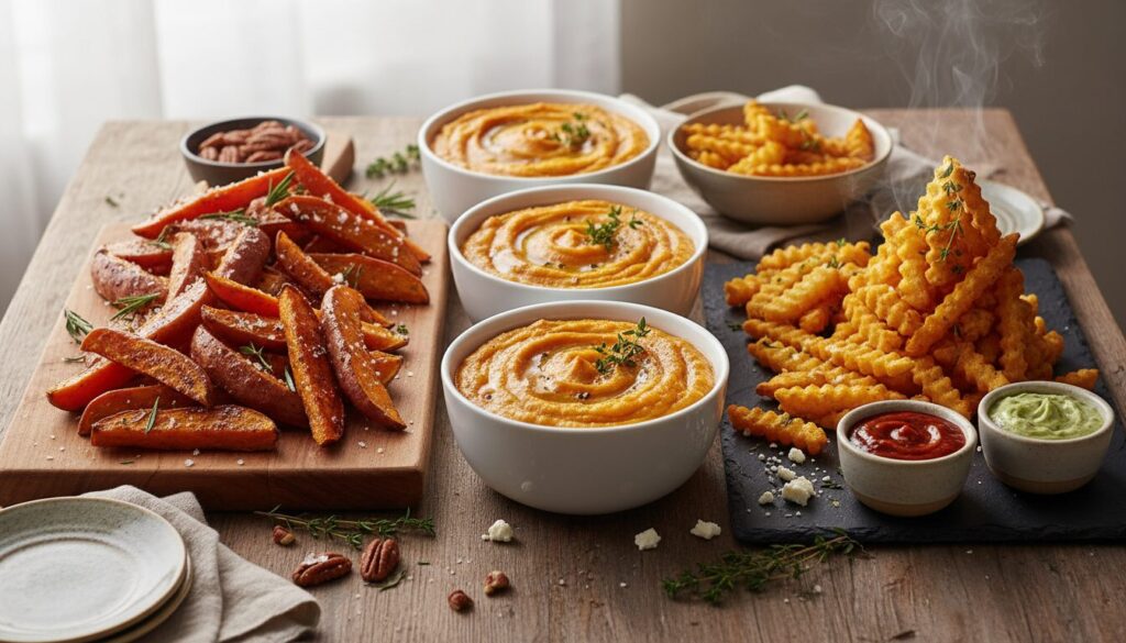 découvrez des recettes savoureuses à base de patate douce : purées onctueuses, douceurs rôties, frites croustillantes et bien plus pour régaler vos papilles !