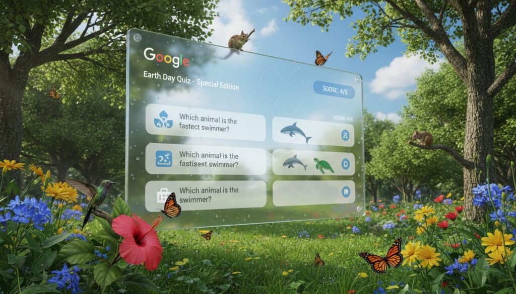 participez au quiz spécial journée de la terre de google et testez vos connaissances sur l'environnement et le développement durable de manière ludique et interactive.
