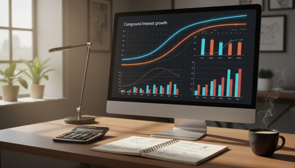 utilisez notre calculateur d’intérêts composés pour maximiser vos investissements. un outil simple et efficace pour planifier votre avenir financier avec mes intérêts composés.